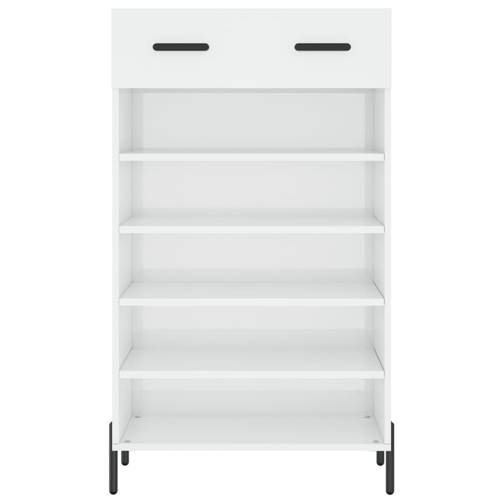 Shoe Cabinet High Gloss White 60x35x105 cm Engineered Wood
